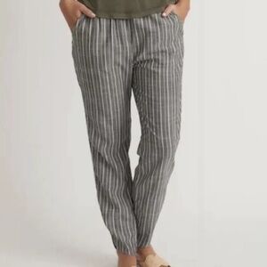 Marine Layer Allison Pant Grey & White Striped Large with pockets EUC